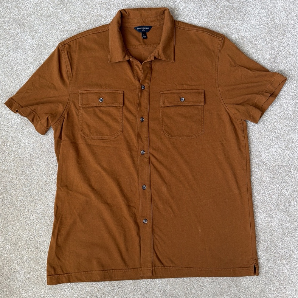 Men's Brown Short Sleeve Shirt